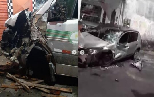 Van desgovernada invade bar no Rio Sena e deixa homem e criança feridos