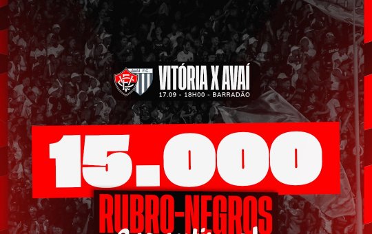 Mais de 15 mil torcedores garantidos para Vitória x Avaí