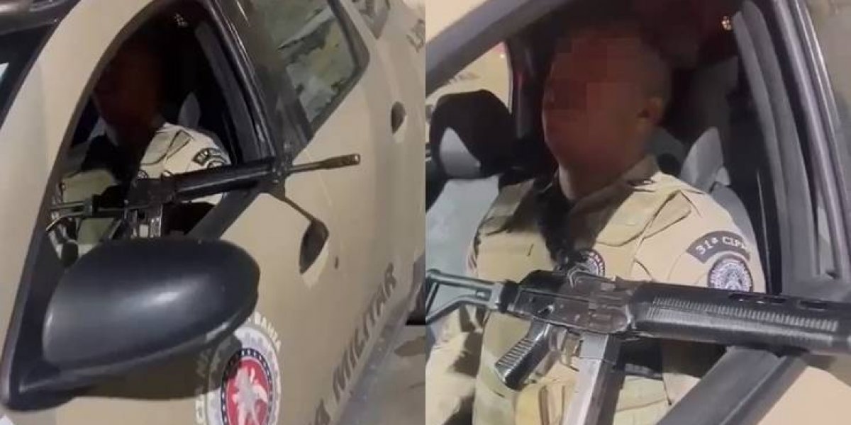 PM ‘tira cochilo’ dentro de viatura e registro circula nas redes