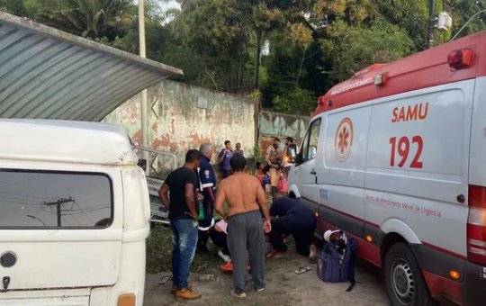 Veículo de transporte escolar bate em muro e criança fica ferida