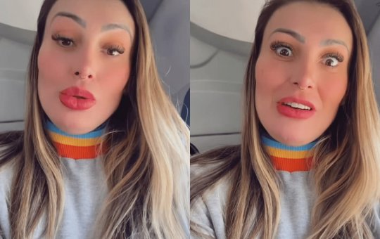 Avião de Andressa Urach é atingido por raio