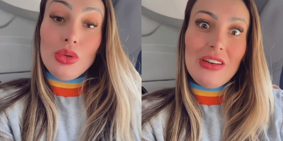 Avião de Andressa Urach é atingido por raio