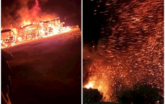 Homem provoca incêndio em garagem de ônibus na Bahia