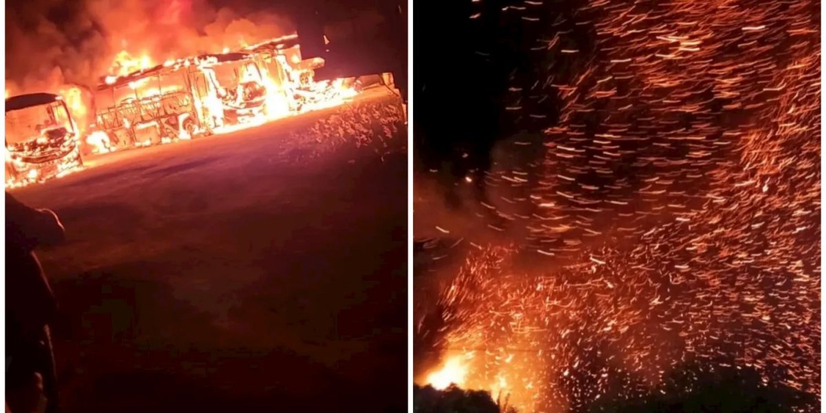 Homem provoca incêndio em garagem de ônibus na Bahia