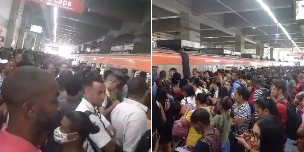 Problema em trem da linha 1 do metrô causa aglomeração na Estação Pirajá