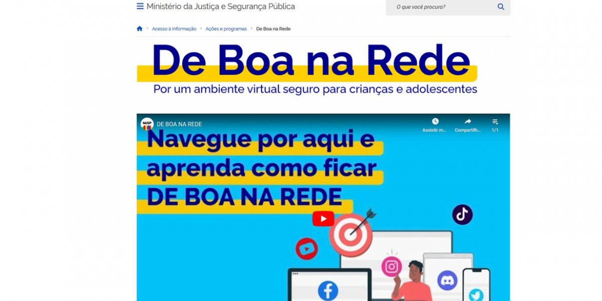 Justiça cria site com dicas sobre como proteger crianças nas redes