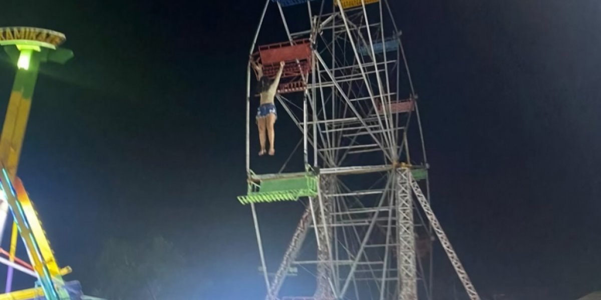 Garota cai de roda gigante em parque de Manaus