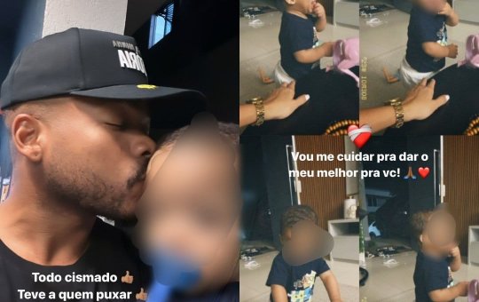 "Filho que a vida me deu", diz Cristian Bell ao filho do amigo Rodrigo Amendoim