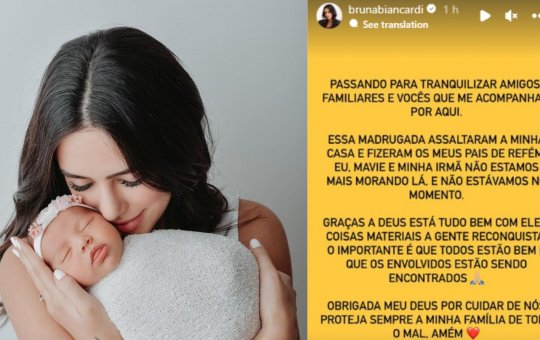 Bruna Biancardi posta mensagem tranquilizando seguidores após ter casa invadida