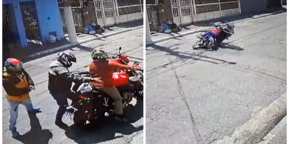 Homem assalta idoso, passa mal e morre ao cair da moto durante fuga