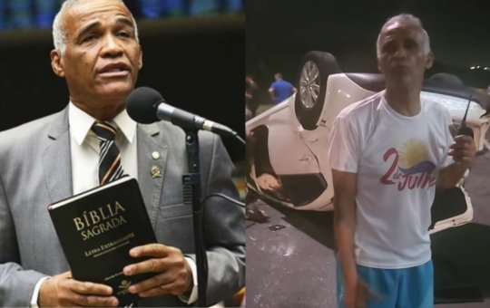 Pastor Sargento Isidório socorre vítima de capotamento em Candeias