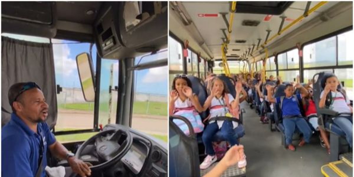 Motorista escolar viraliza nas redes sociais ao mostrar cantoria de estudantes