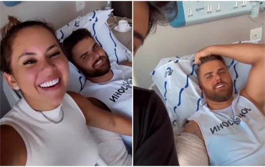 Ao lado da esposa, Zé Neto aparece em vídeo após acidente e agradece orações