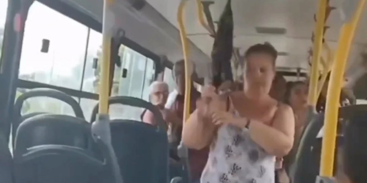Duas senhoras são vistas brigando em ônibus por causa de uma sombrinha
