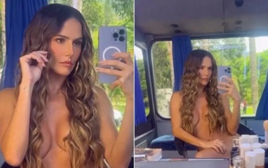 Nua, Deborah Secco posa em camarim e brinca: "Sereiando"