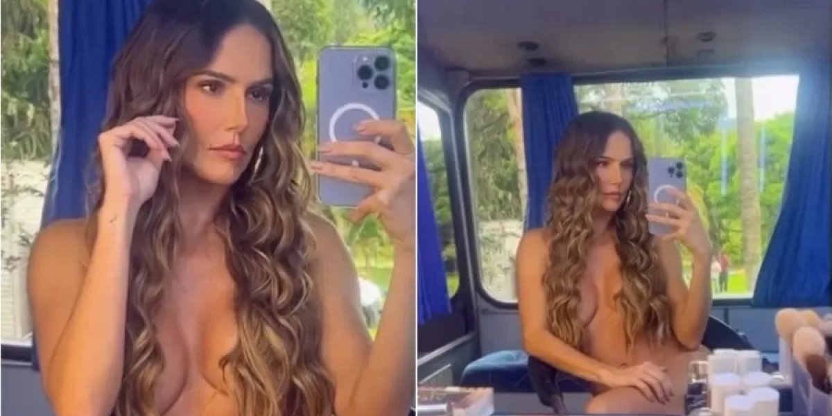 Nua, Deborah Secco posa em camarim e brinca: "Sereiando"