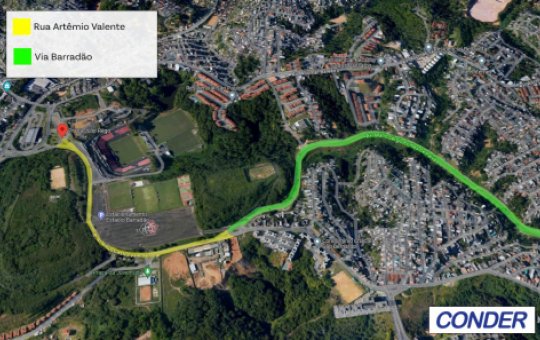 Obra de duplicação da rua Artêmio Valente que dá acesso ao Barradão é iniciada