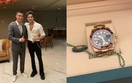 Cristiano Ronaldo presenteia Luan Santana com Rolex de R$ 432 mil