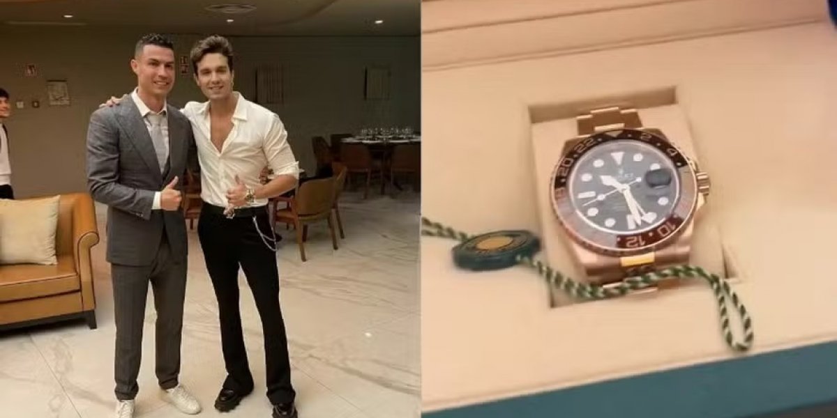 Cristiano Ronaldo presenteia Luan Santana com Rolex de R$ 432 mil