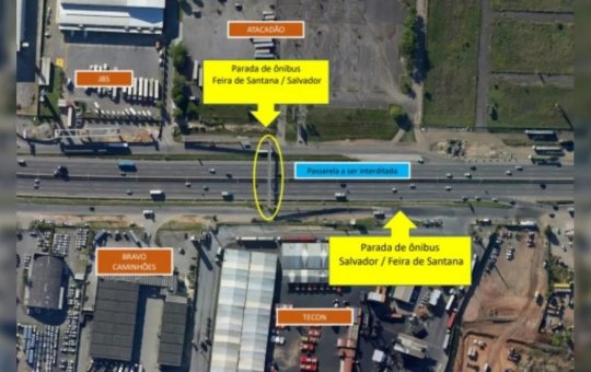 A partir desta quinta-feira, passarela será interditada na BR-324