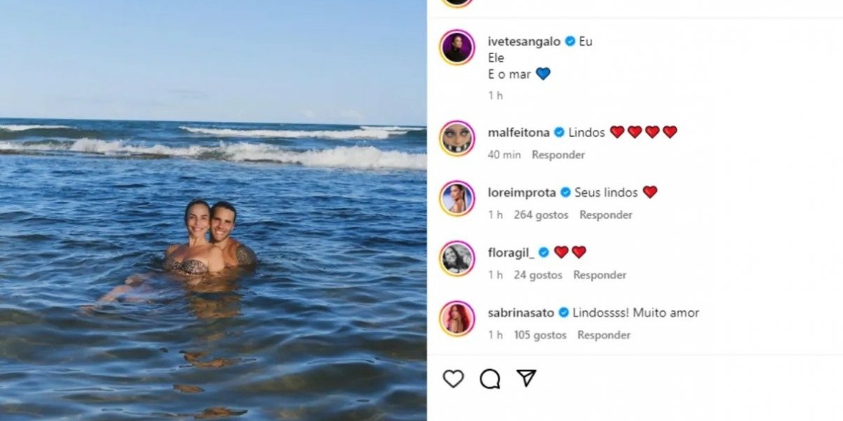 Ivete Sangalo curte praia com o marido e se declara para ele nas redes sociais