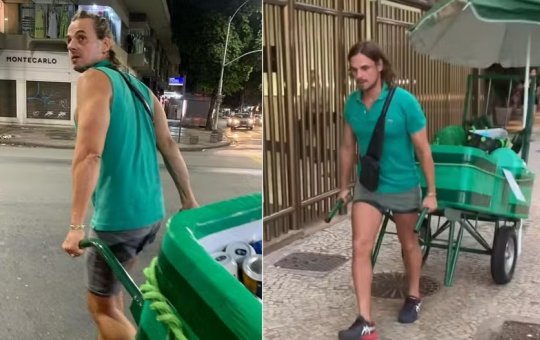 Ex-ator de malhação é visto vendendo cerveja nas ruas do Rio de Janeiro