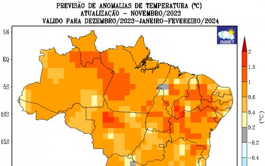 De acordo com a Inmet 2023 foi o ano mais quente já registrado no Brasil