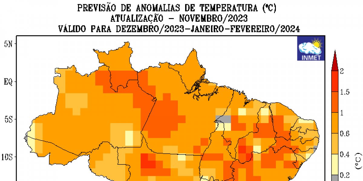 De acordo com a Inmet 2023 foi o ano mais quente já registrado no Brasil