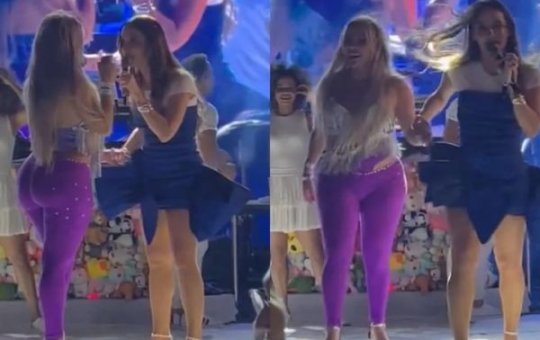 Ex-fazendeira Kally Fonseca invade o palco de Cláudia Leitte e é 'expulsa'