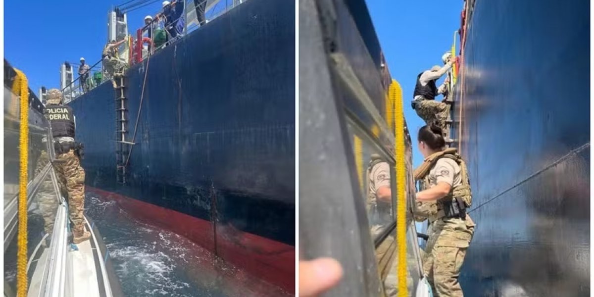 Mais de 75 kg de cocaína são apreendidos pela Polícia Federal em casco de navio