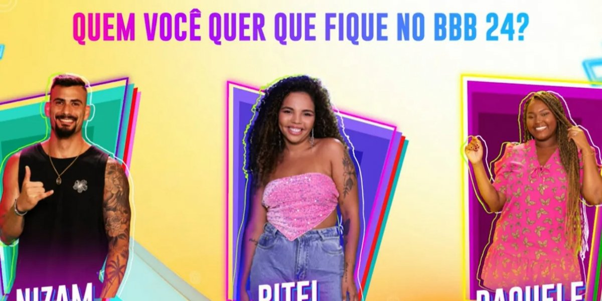 Nizam, Pitel e Raquele integram o 4º paredão desta semana do BBB24