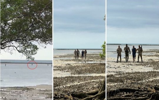 Policiais Militares entram no mar para prender ladrão de Jetski em Itaparica