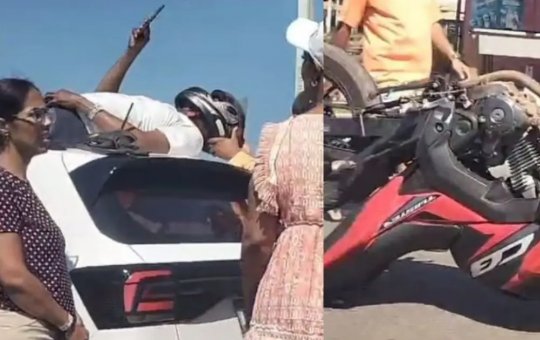 Motociclista vai parar em cima de carro após acidente na BA-099, veja