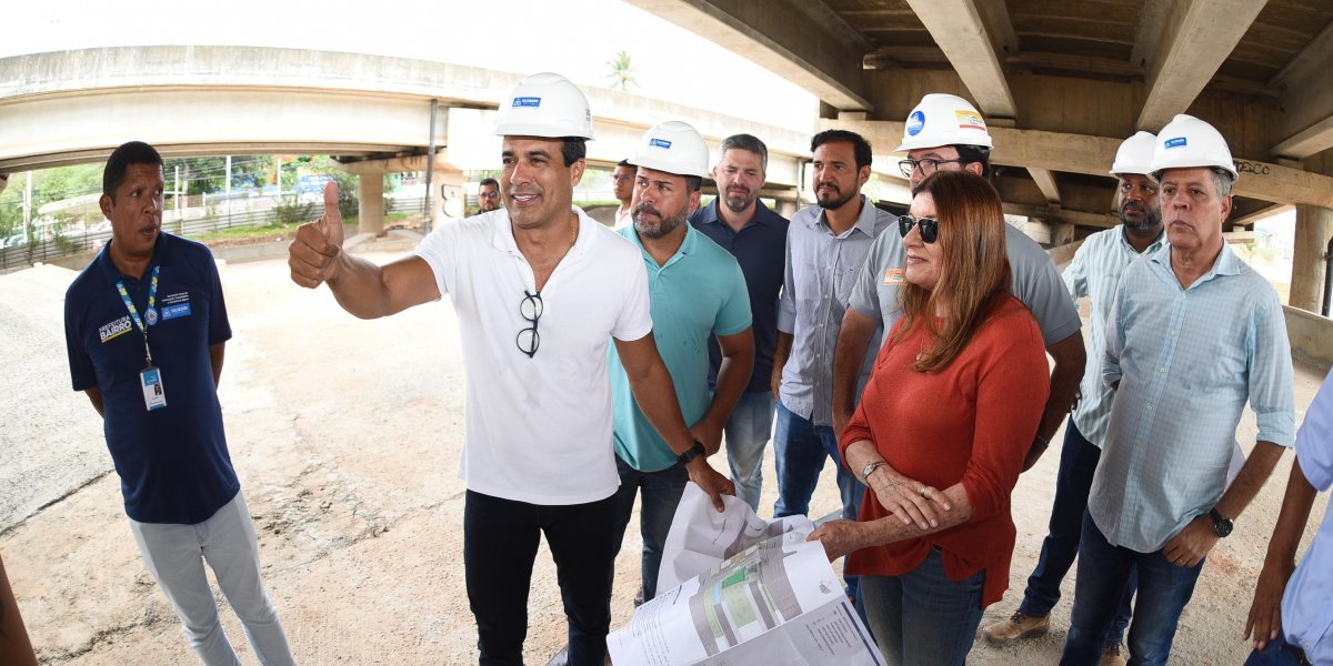Obras nos canteiros centrais do BRT são vistoriadas pela Prefeitura de Salvador