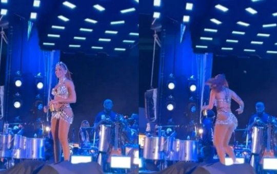 Anitta sai correndo após fã invadir palco em São Paulo