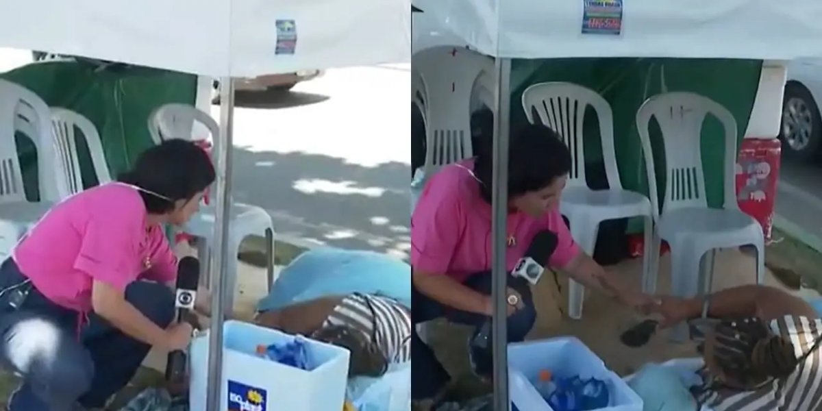 Repórter da TV Bahia acorda ambulante ao vivo e web critica atitude