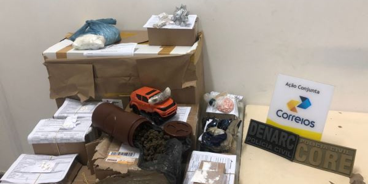 Drogas são apreendidas pela Políca Civil em embalagens enviadas aos Correios
