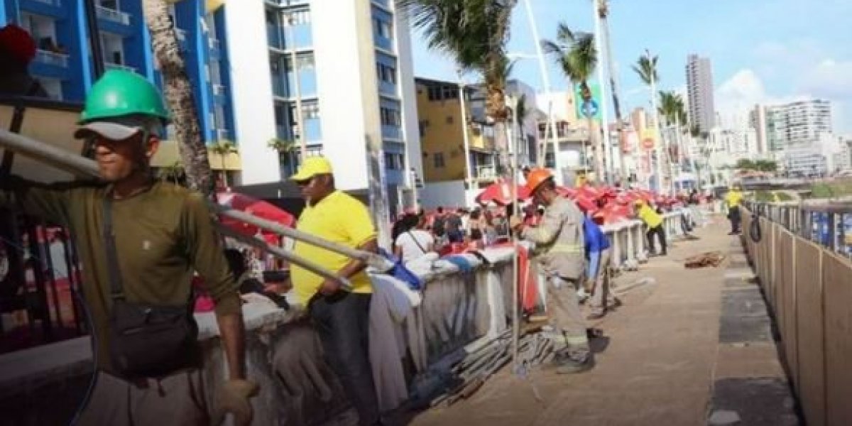 Estrutura feita na Barra para ambulantes pode ser liberada nesta terça-feira (6)