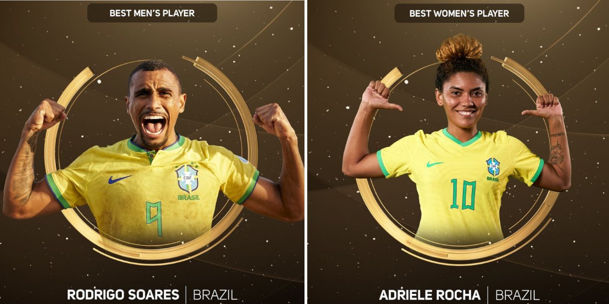 Dois brasileiros ganham o prêmio de melhores jogadores de futebol de areia