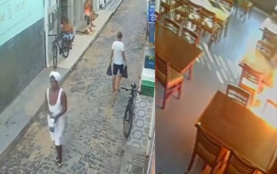 VÍDEO: Homem toca fogo em pizzaria na ilha de Boipeba