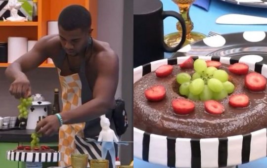 Após ser alvo no Sincerão, Davi faz bolo de aniversário para Rodriguinho; veja
