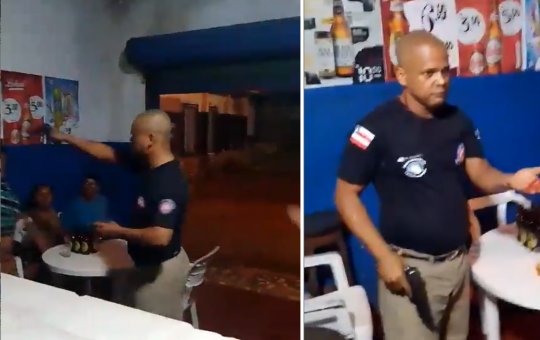 Policial Militar fardado recebe garrafada após agredir uma mulher