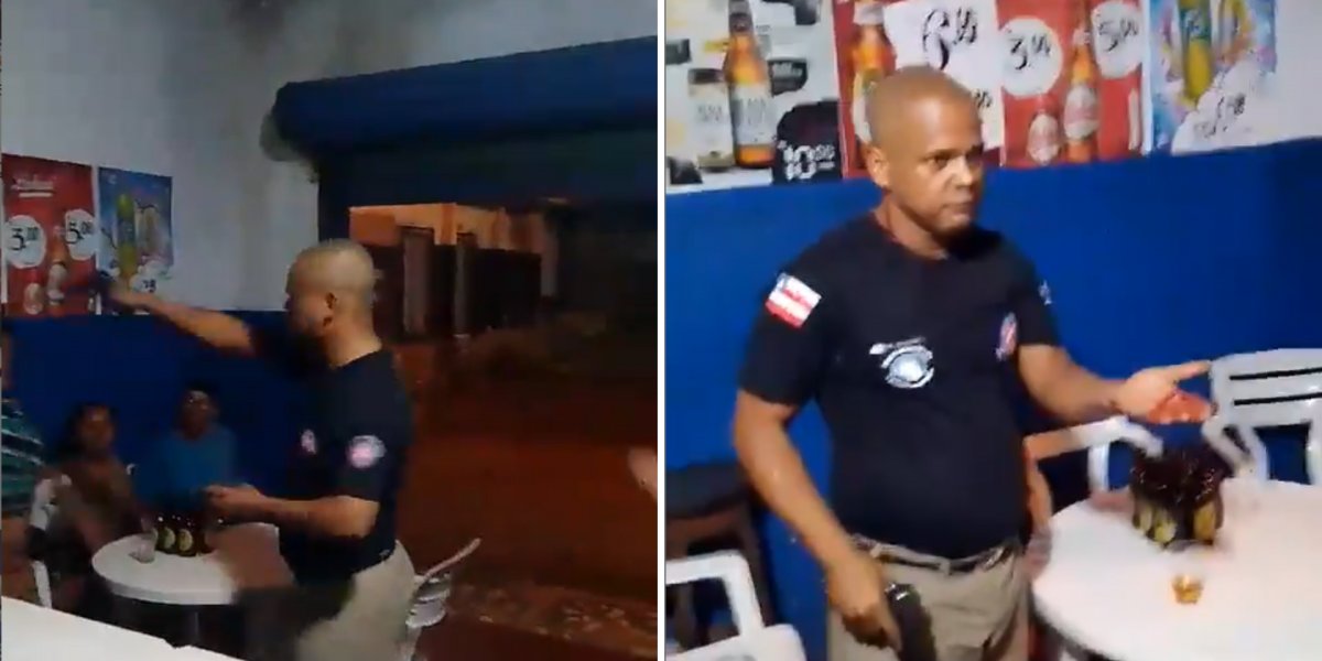 Policial Militar fardado recebe garrafada após agredir uma mulher