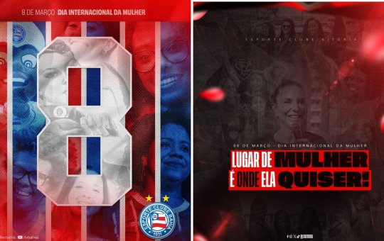 Dia da Mulher: Bahia e Vitória prestam homenagens nas redes sociais