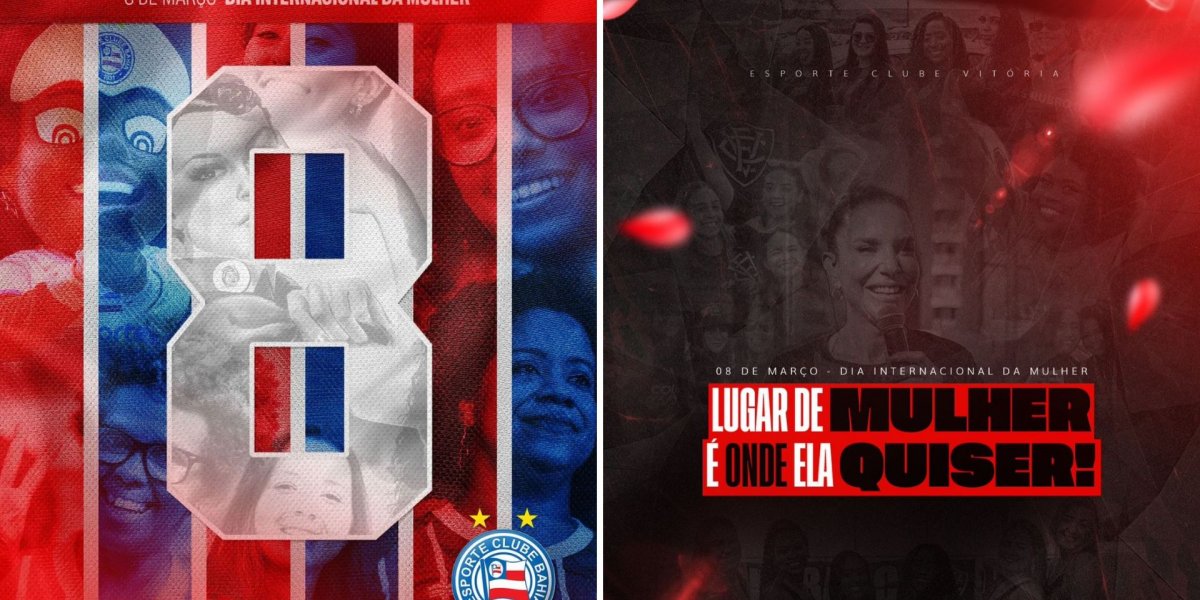 Dia da Mulher: Bahia e Vitória prestam homenagens nas redes sociais