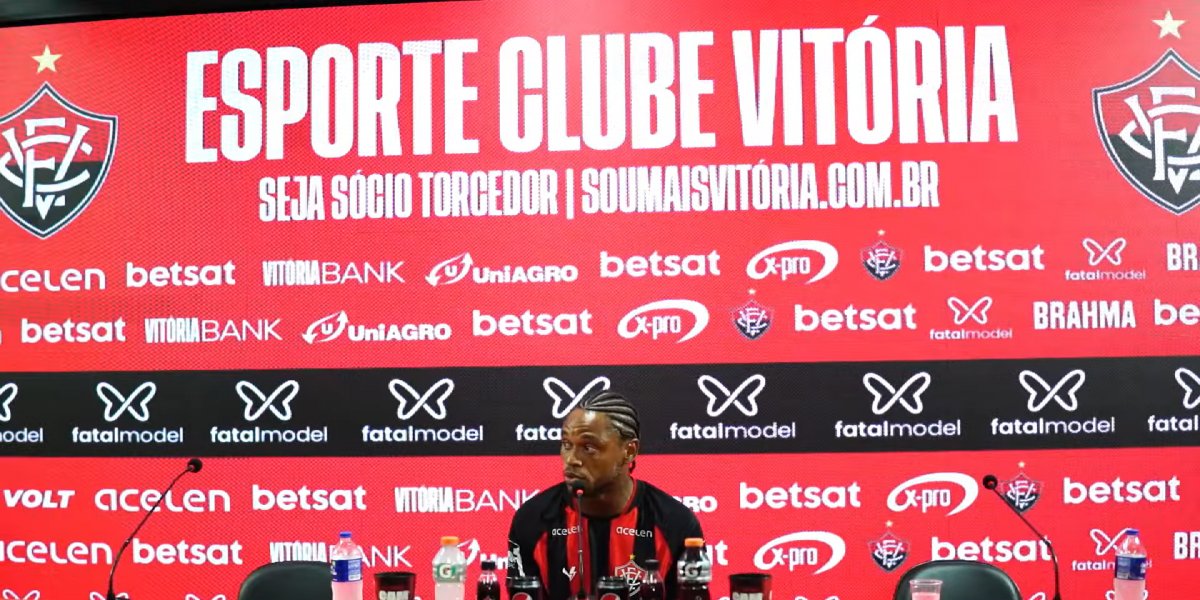 Luiz Adriano é apresentado no Vitória e ressalta: "Não vim pra tirar férias"