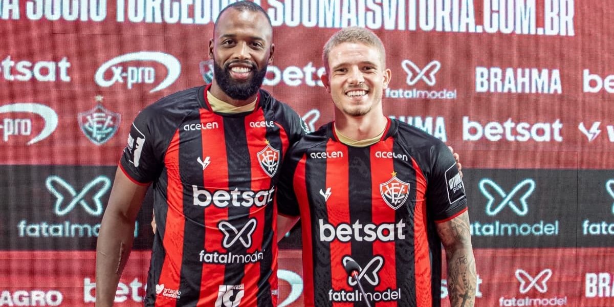 Vitória apresenta zagueiro Reynaldo e volante Léo Naldi