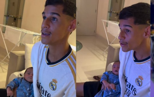 Luva de Pedreiro apresenta Cristiano Ronaldo ao filho: "Melhor do mundo, pai"
