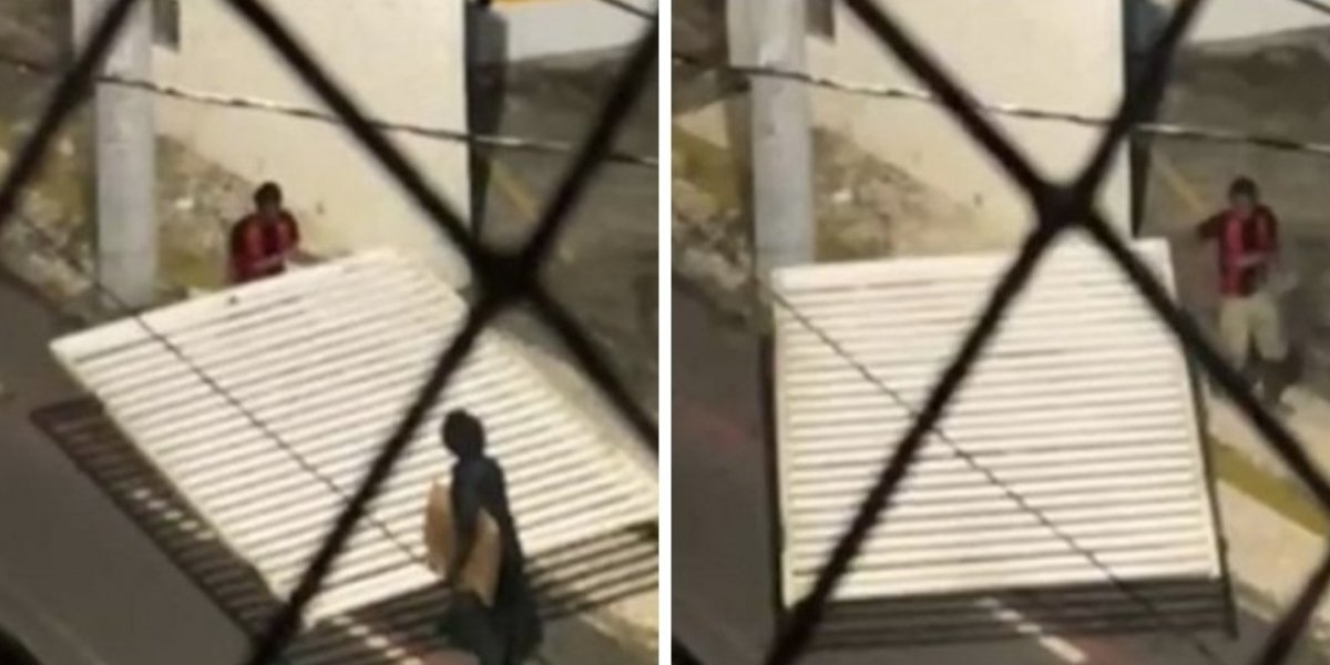 Homens arrancam e roubam portão de laboratório em Salvador, veja