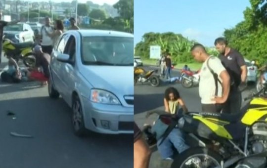 Acidente na BR-324 deixa três pessoas feridas e trânsito lento